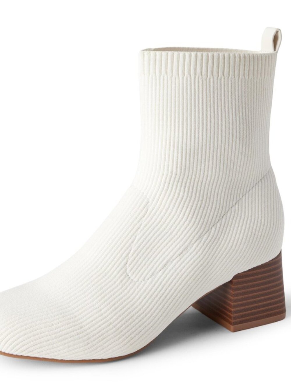 Women's Knit Stretch Block Heel Ankle Boots